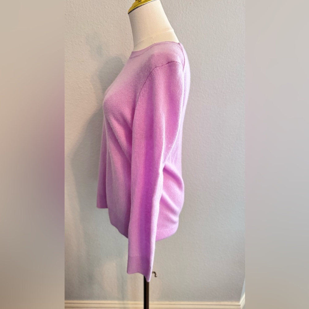 NORDSTROM 100% Cashmere Soft Lavender Purple Pink Crew Neck Sweater - Picture 4 of 14